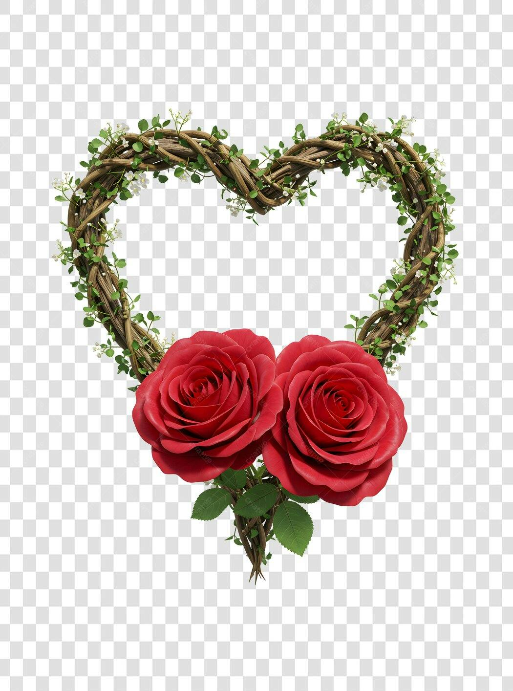 Banner Dia dos Namorados Rosas Vermelhas PNG com fundo transparente