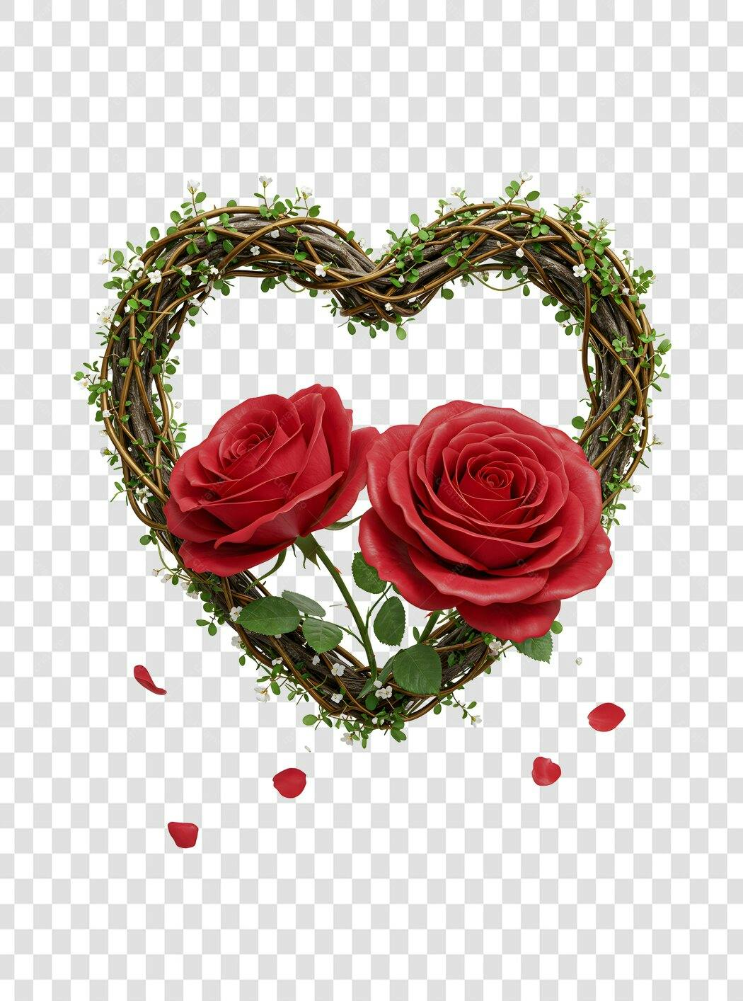 Banner Dia dos Namorados Rosas Vermelhas PNG com fundo transparente