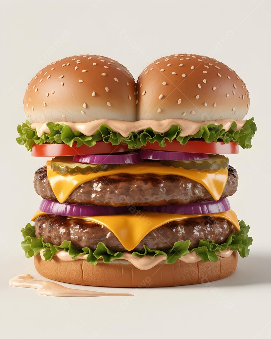 Duplo Hambúrguer Artesanal com Queijo