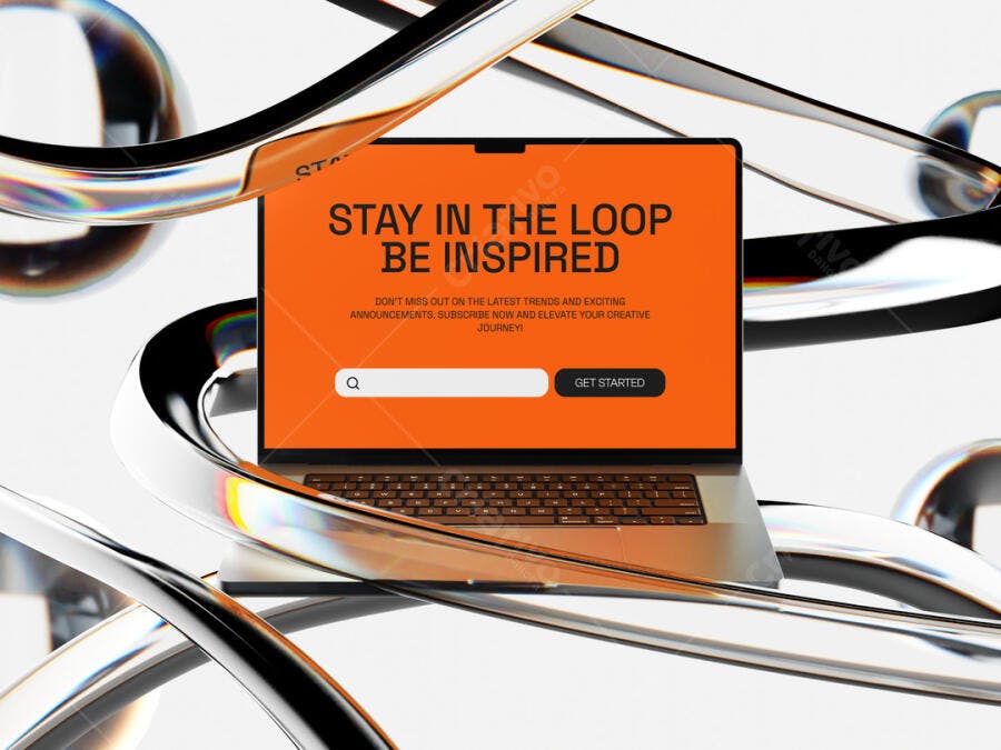 Mockup Moderno de Notebook com Design Abstrato