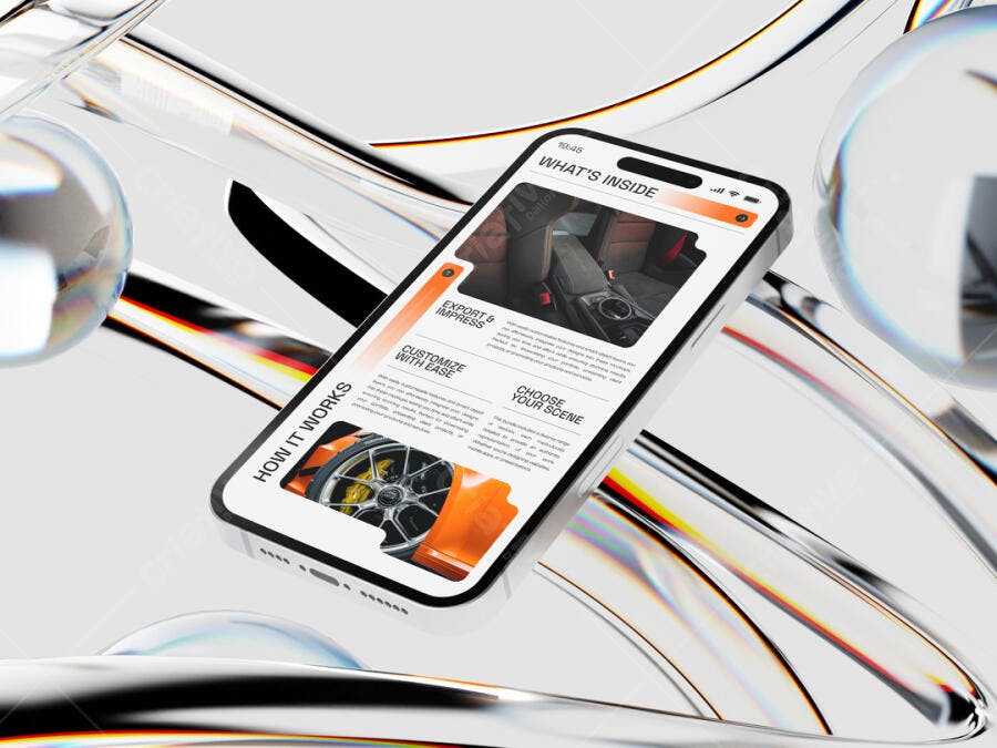 Mockup de Smartphone com Design Moderno e Cores Vibrantes