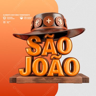 Selo 3D para composição de São Joao PSD 2