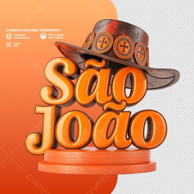 Selo 3D para composição de São Joao PSD