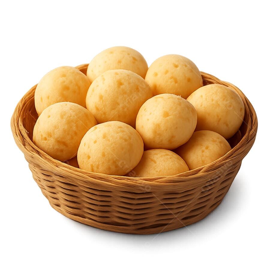 PNG Mockup Pão de Queijo em Cesta com fundo transparente