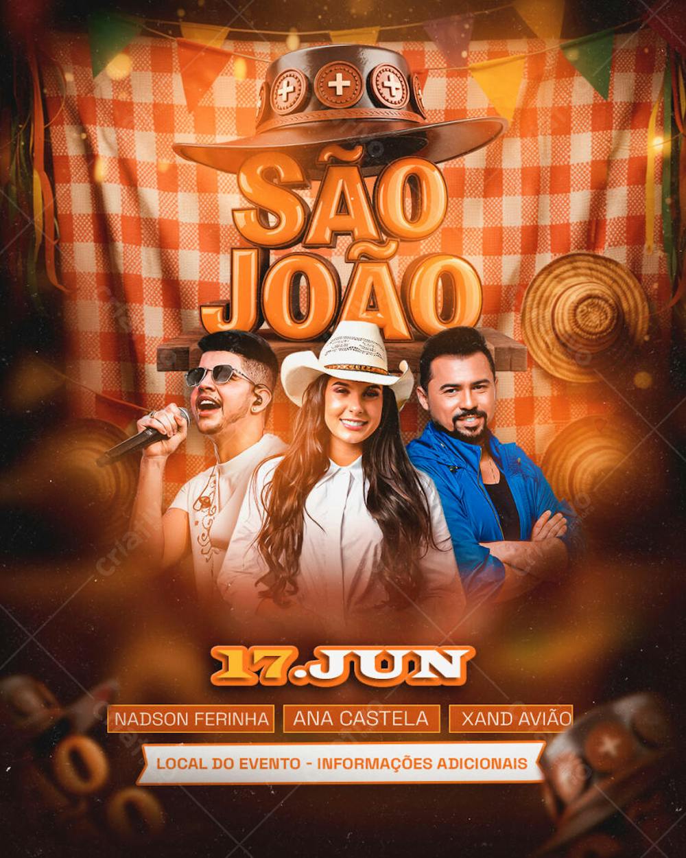Flyer com eles são joao Social Media PSD Editavel