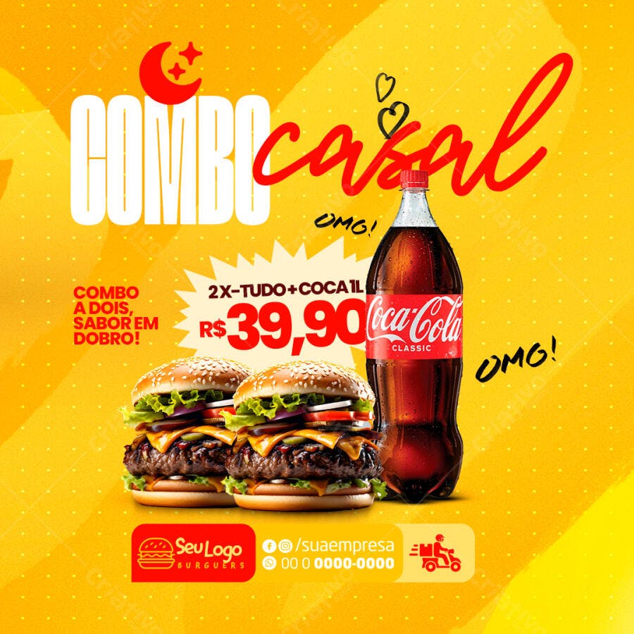 Flyer Combo Casal Dia dos Namorados PSD Editável