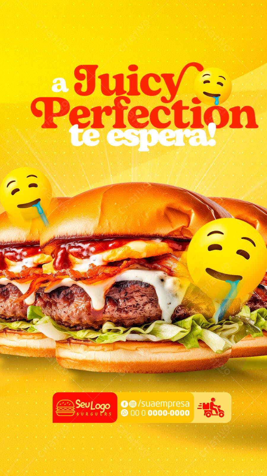 Flyer para Lançamento de Hambúrguer Gourmet PSD Editável