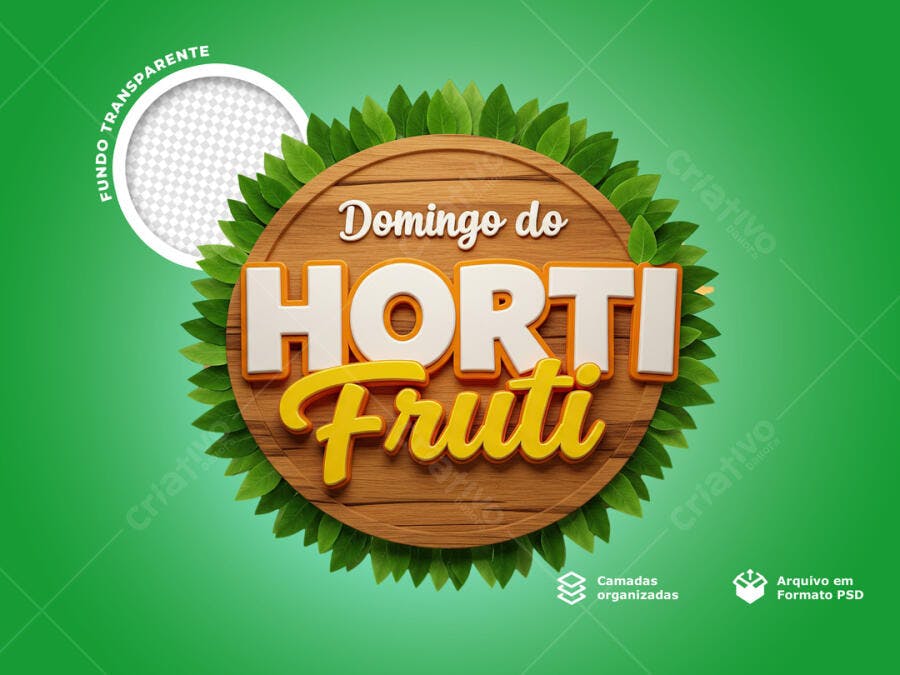 Banner Domingo do Horti Fruti PSD Editável