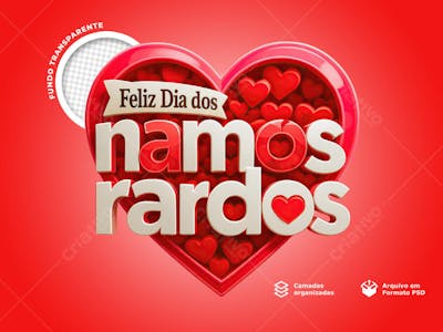 SELO 3D Feliz dias do namorados