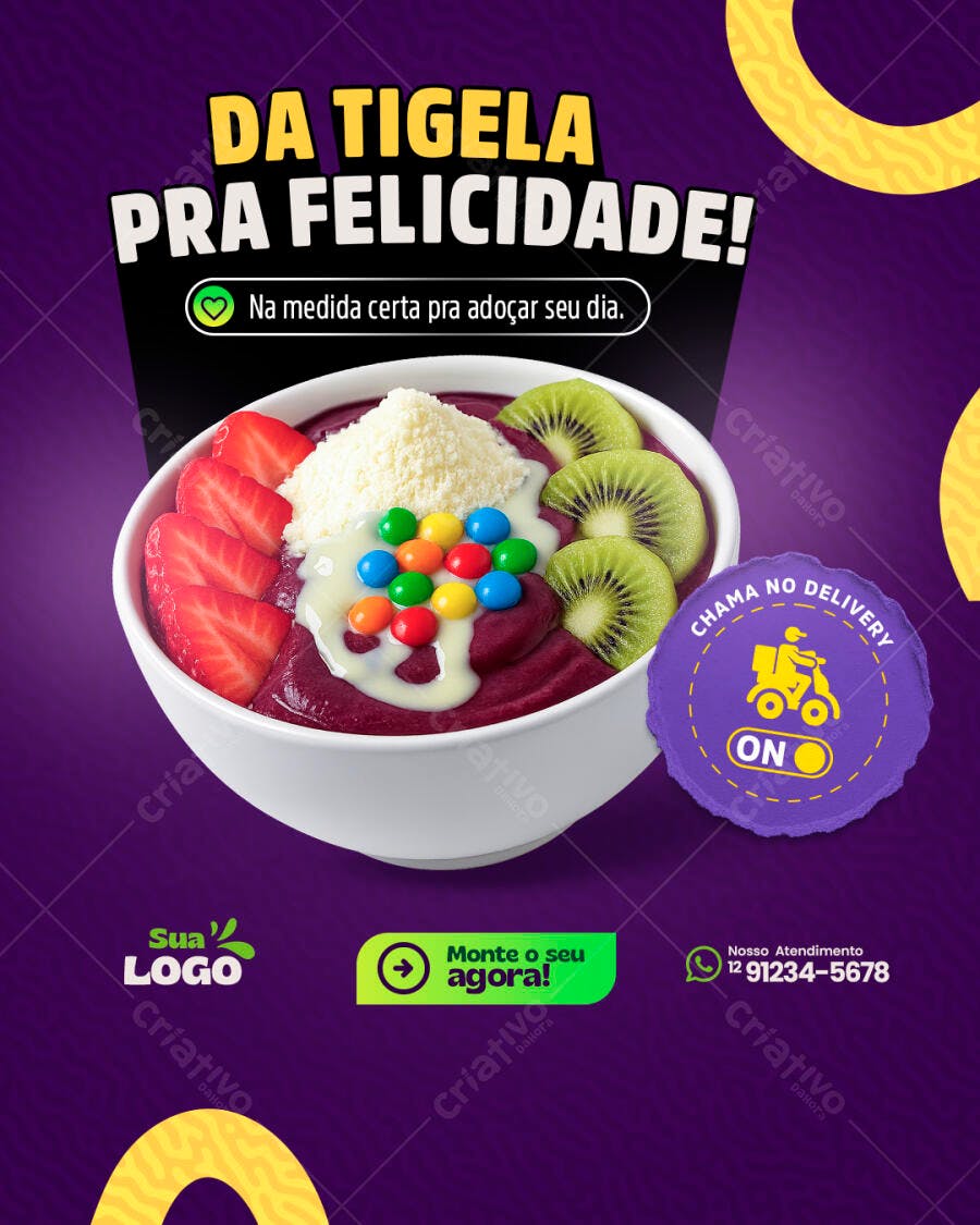Flyer para Açaí PSD Editável