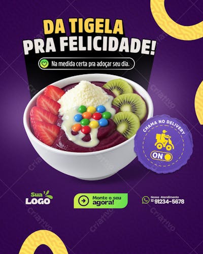 Da tigela para felicidade Açaí 
