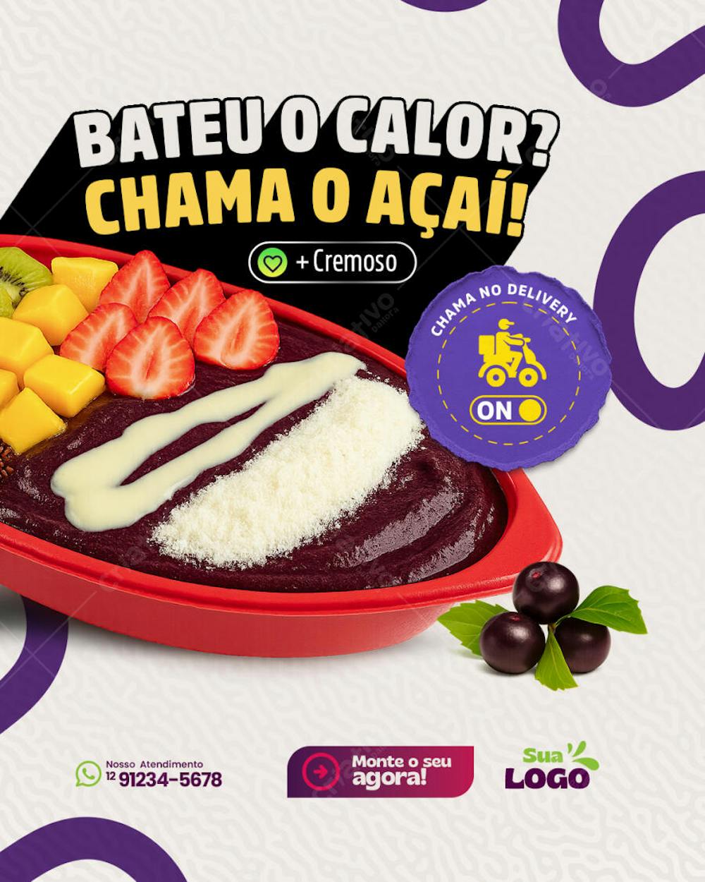 Bateu o calor? Chama o Açai