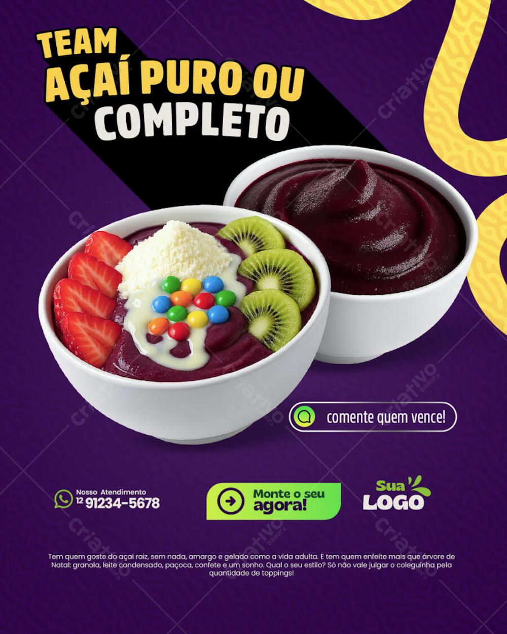 Team açai puro ou completo