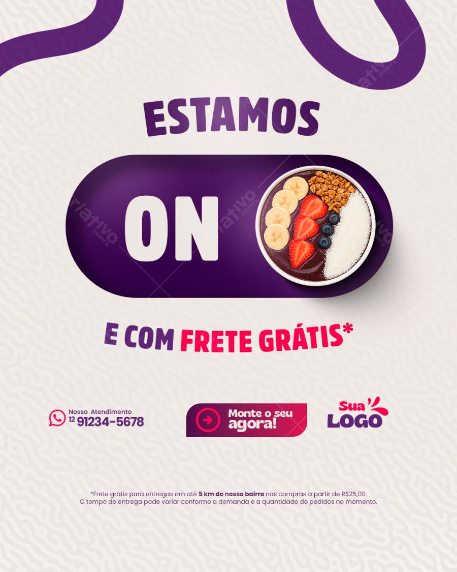 Flyer para Lançamento de Açaí PSD Editável