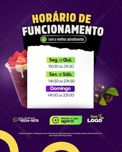 Horário de Funcionamento