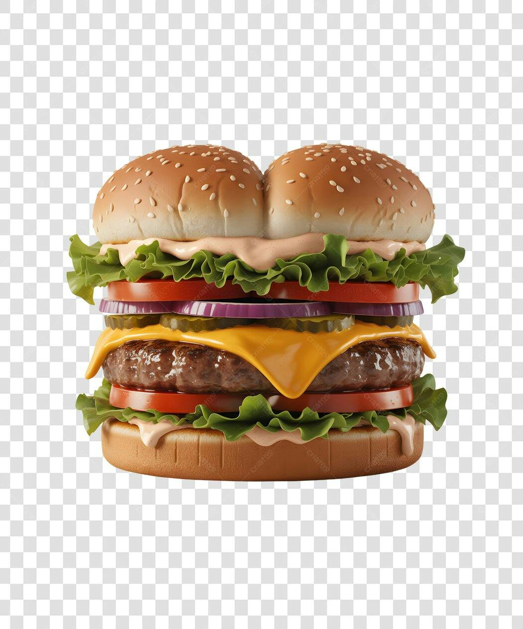 Banner hambúrguer PNG com fundo transparente