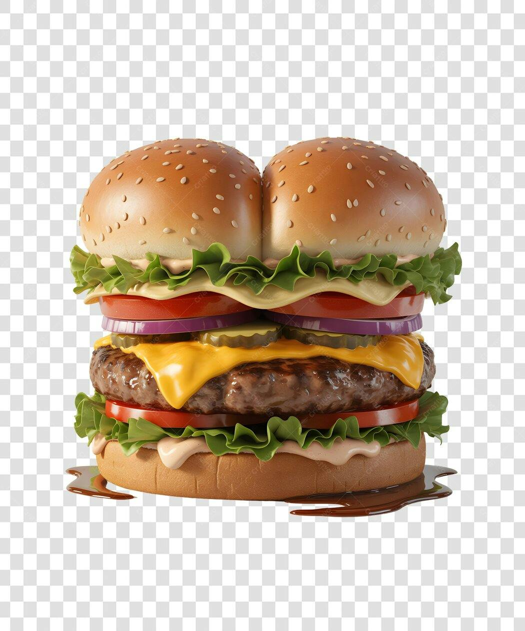 Banner hambúrguer PNG com fundo transparente