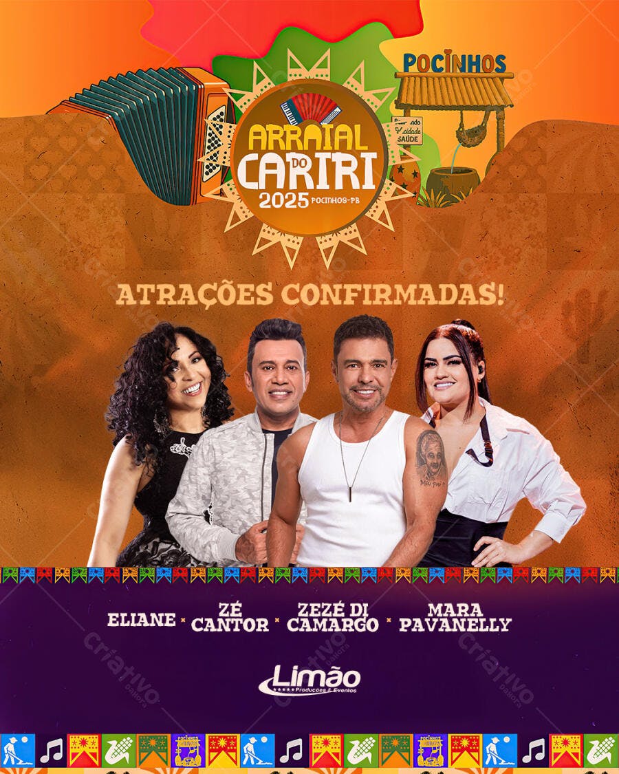 Flyer Arraial do Cariri 2025 PSD Editável