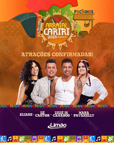 Atrações Confirmadas - Pocinhos/PB