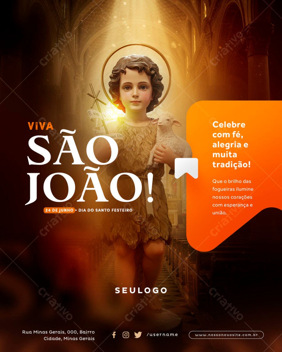 Flyer Dia de São João PSD Editável