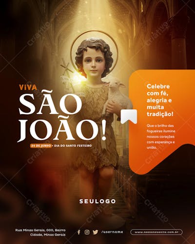 Psd Editável - Festa Junina - 24 de Junho - Dia de São João - 01