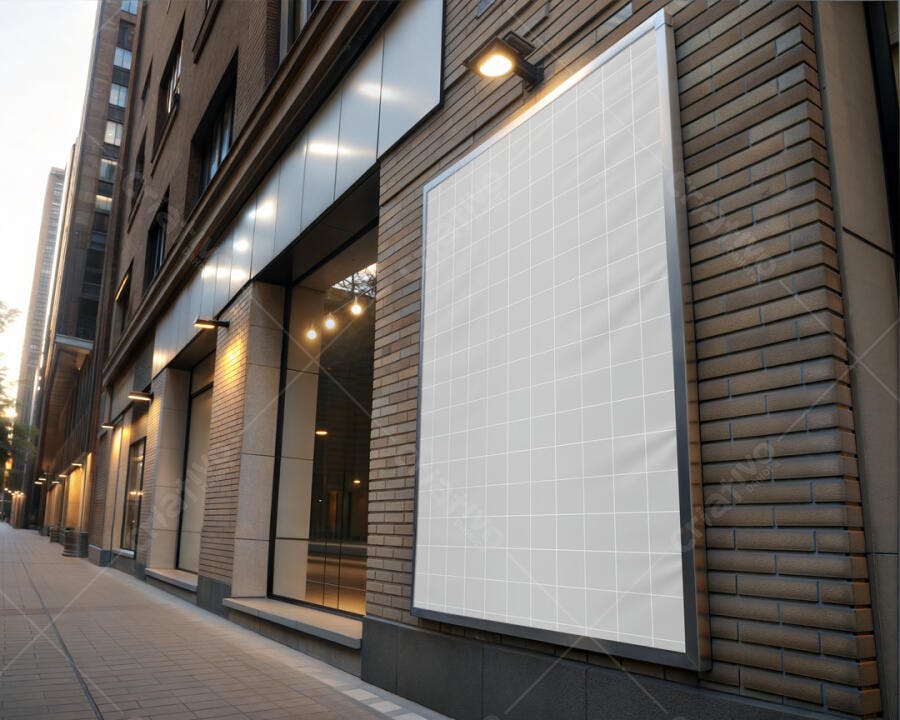 Mockup de Outdoor em Fachada Moderna