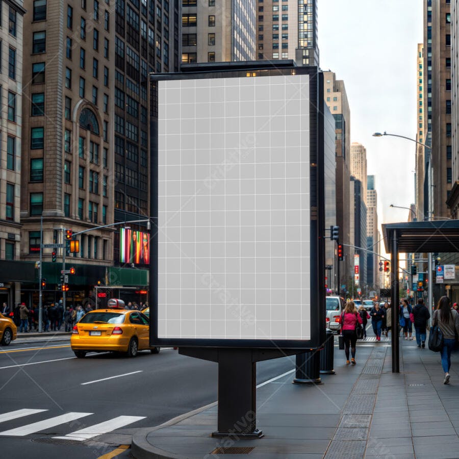 Mockup de Outdoor em Rua de Nova York