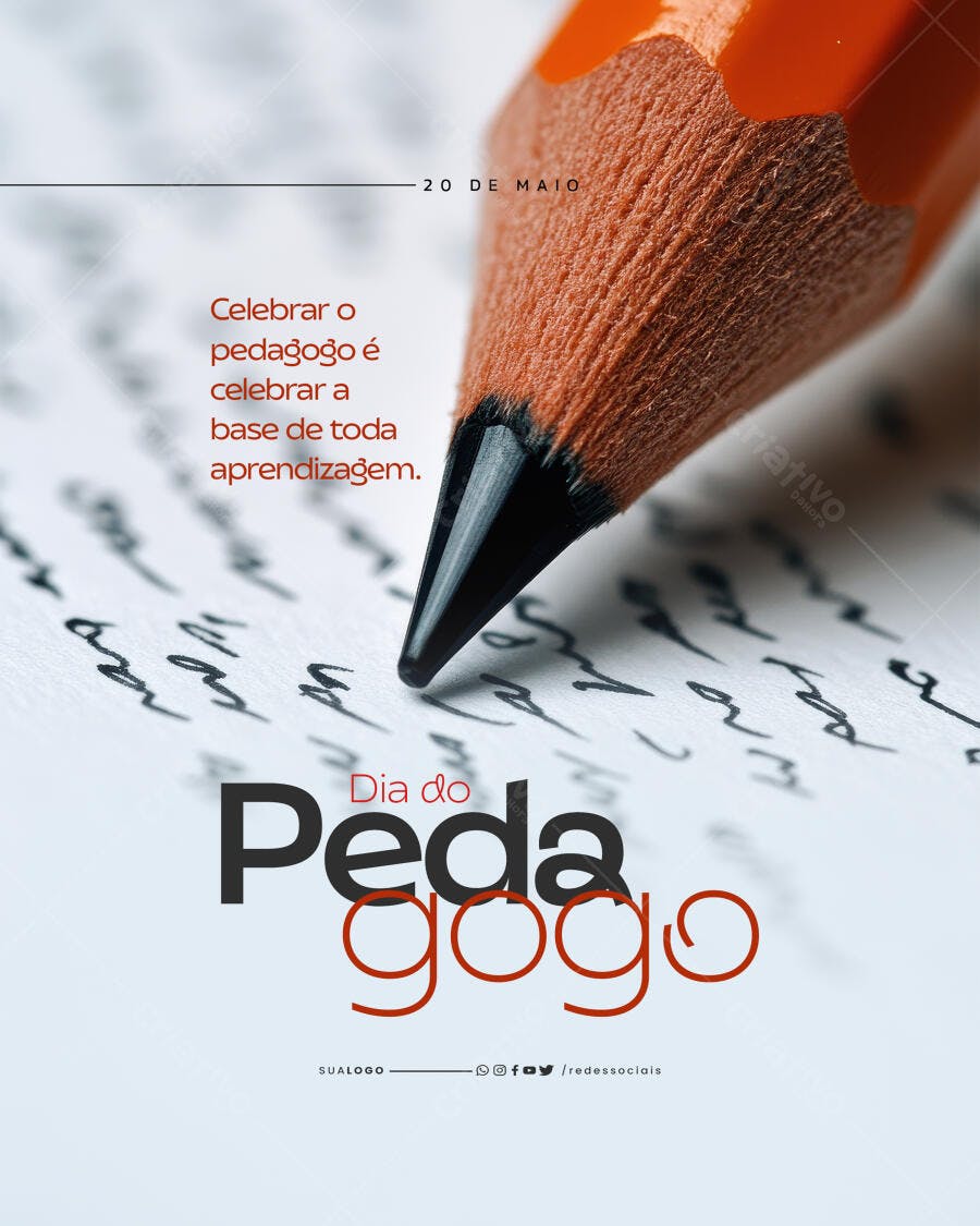 Postagem Dia do Pedagogo PSD Editável