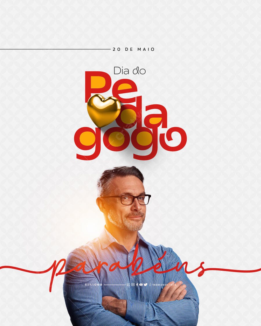 Flyer Dia do Pedagogo PSD Editável
