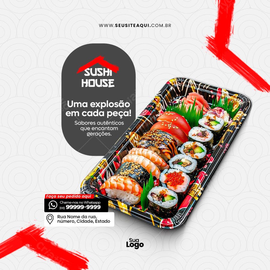 Cardápio de Sushi PSD Editável