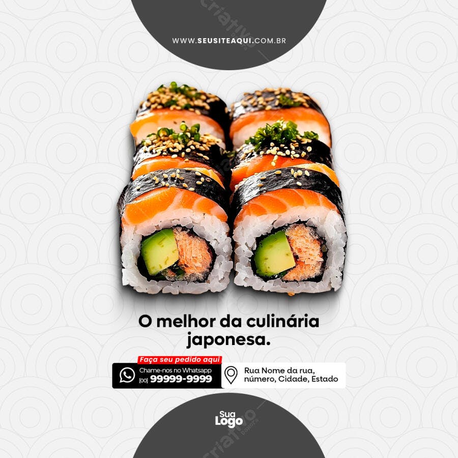 Cardápio de Sushi PSD Editável