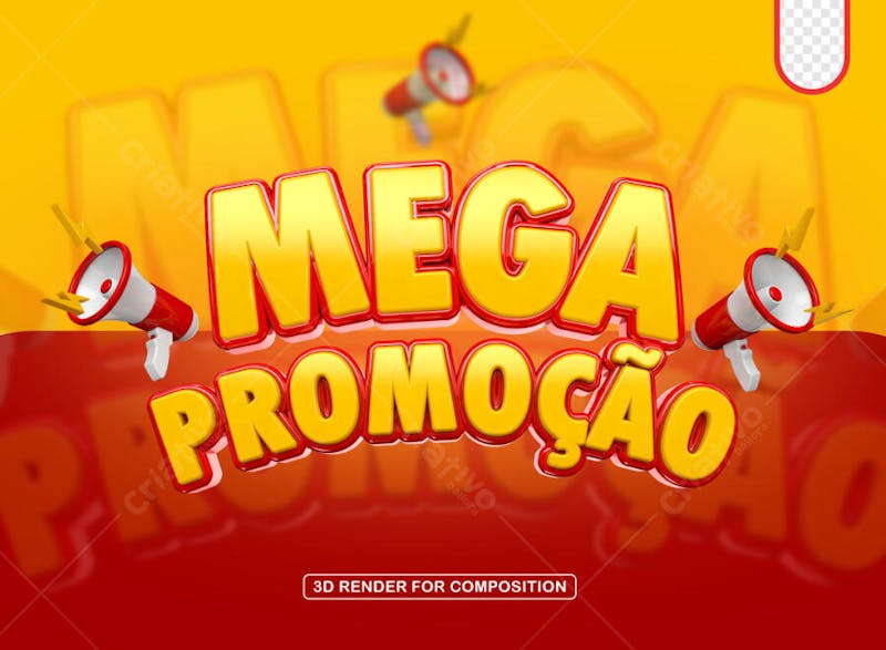 Vibrant 3D banner for announcing summer mega sales. Warm yellow and red colors, fun and eye-catching style. Ideal for online stores and social media, attracting a young and dynamic audience.