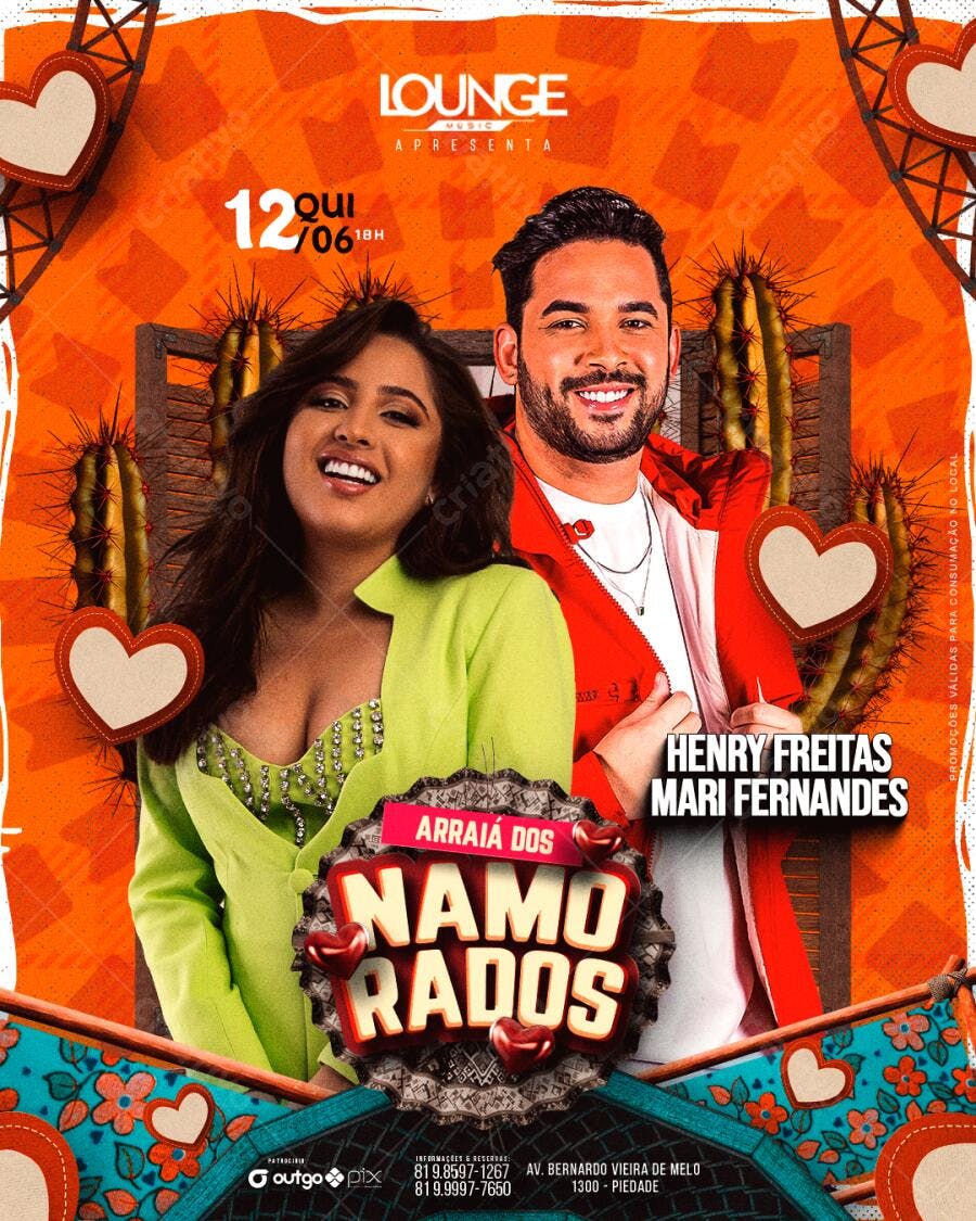 Flyer Arraia dos Namorados PSD Editável