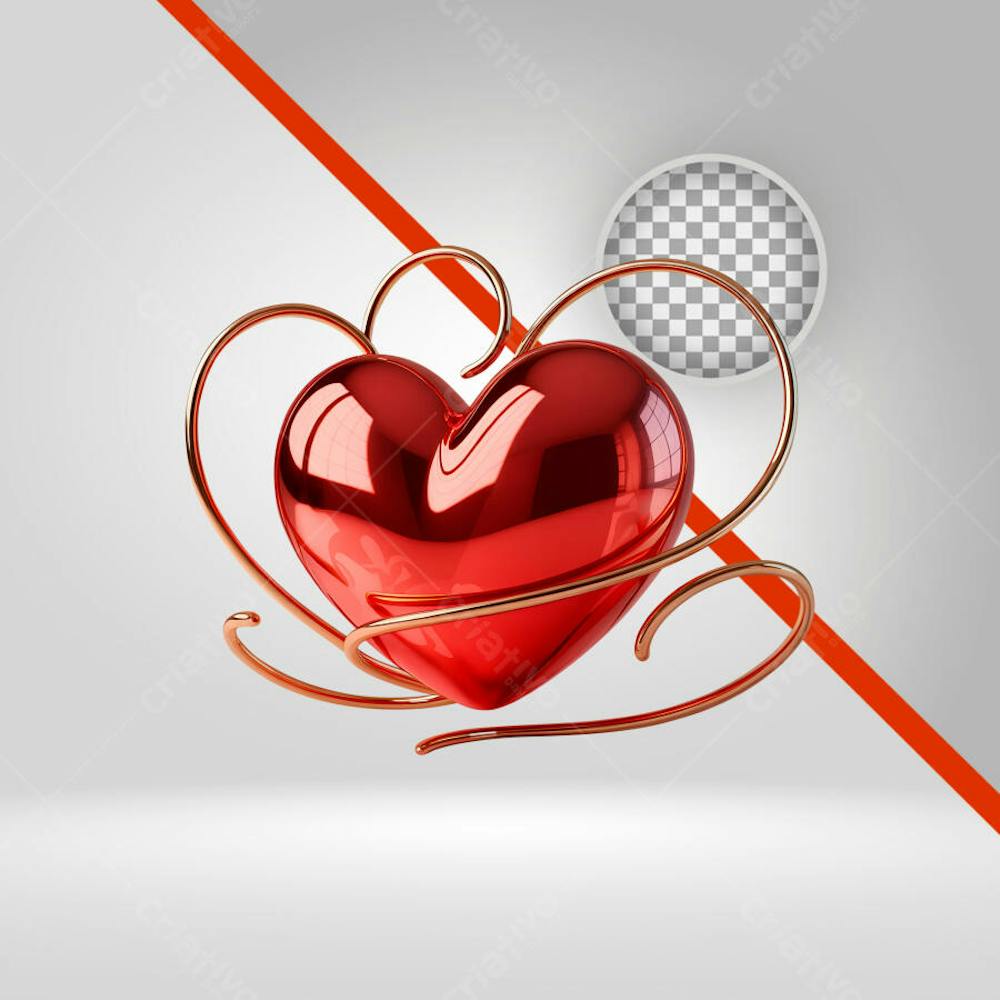 Coração Dia Dos Namorados, Coração Cristal polido 3D, Amor. Mãe