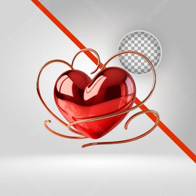 Coração Dia Dos Namorados, Coração Cristal polido 3D, Amor. Mãe