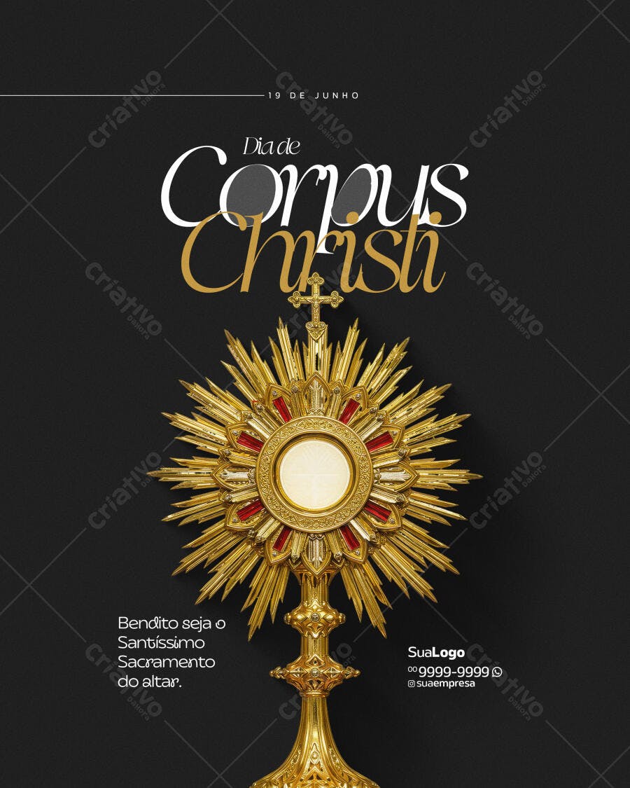 Flyer para o Dia de Corpus Christi PSD Editável