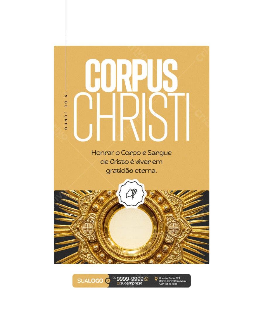 Flyer Corpus Christi 19 de Junho PSD Editável