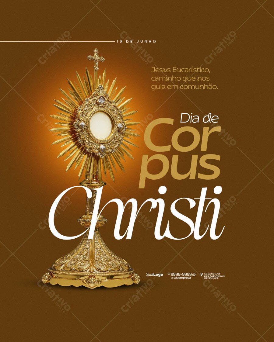 Flyer para o Dia de Corpus Christi PSD Editável