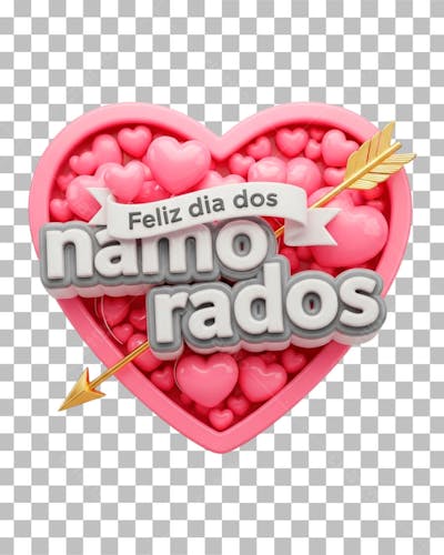 SELO 3D DIA DOS NAMORADOS PSD EDITÁVEL