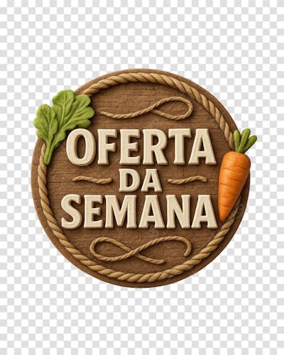Selo 3d Oferta Da Semana rústica hortifruti Fundo Transparente