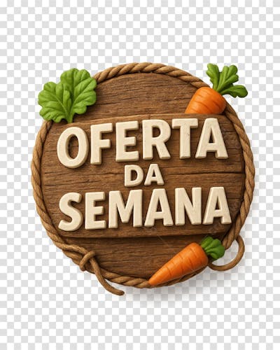Selo 3d Oferta Da Semana rústica hortifruti