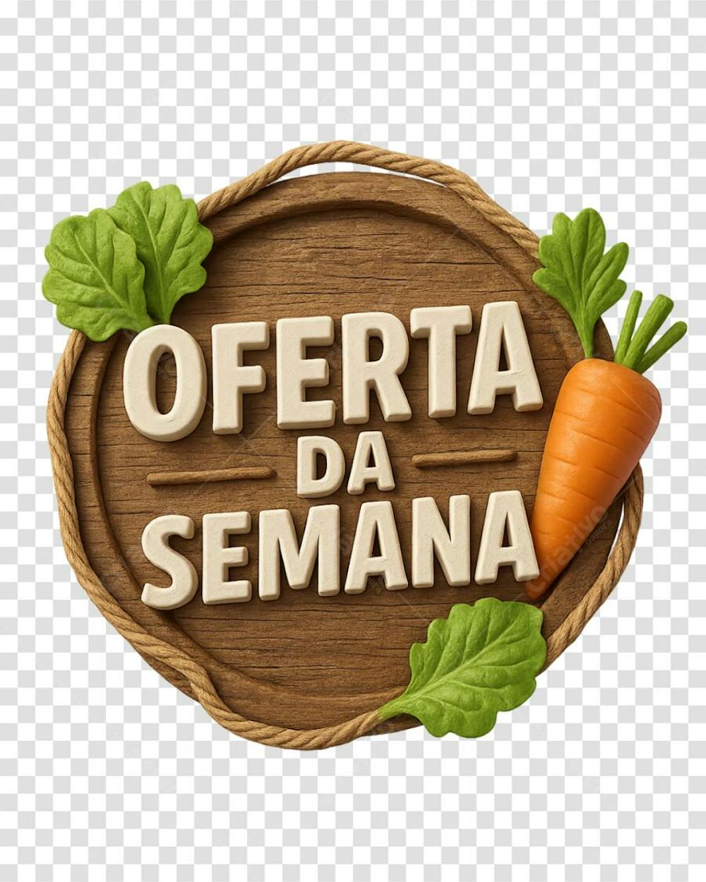 Selo Rústico 3D Oferta da Semana Fundo Transparente