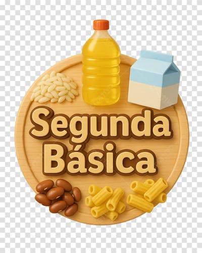 Selo 3d segunda básica fundo transparente