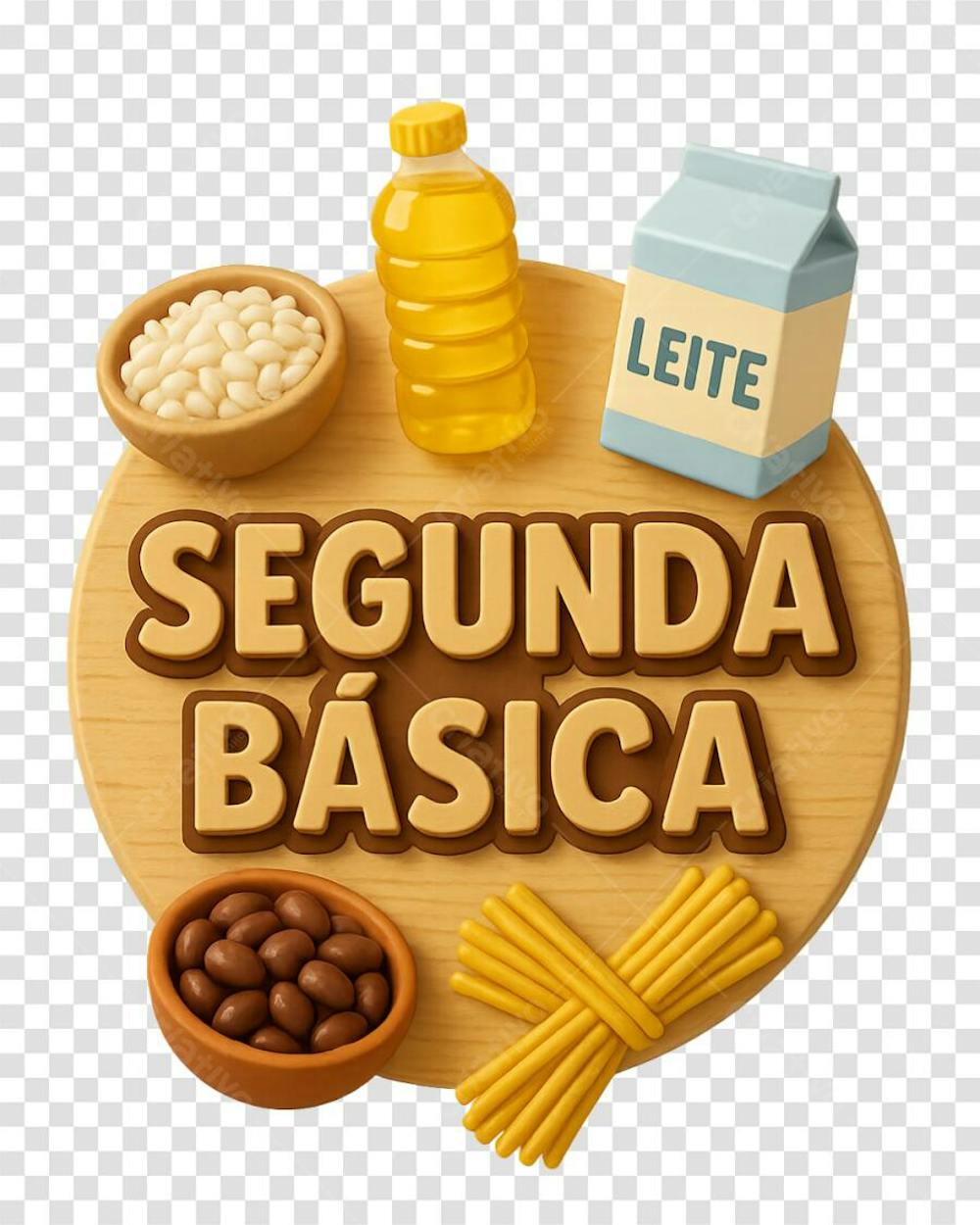 Selo 3d segunda básica fundo transparente