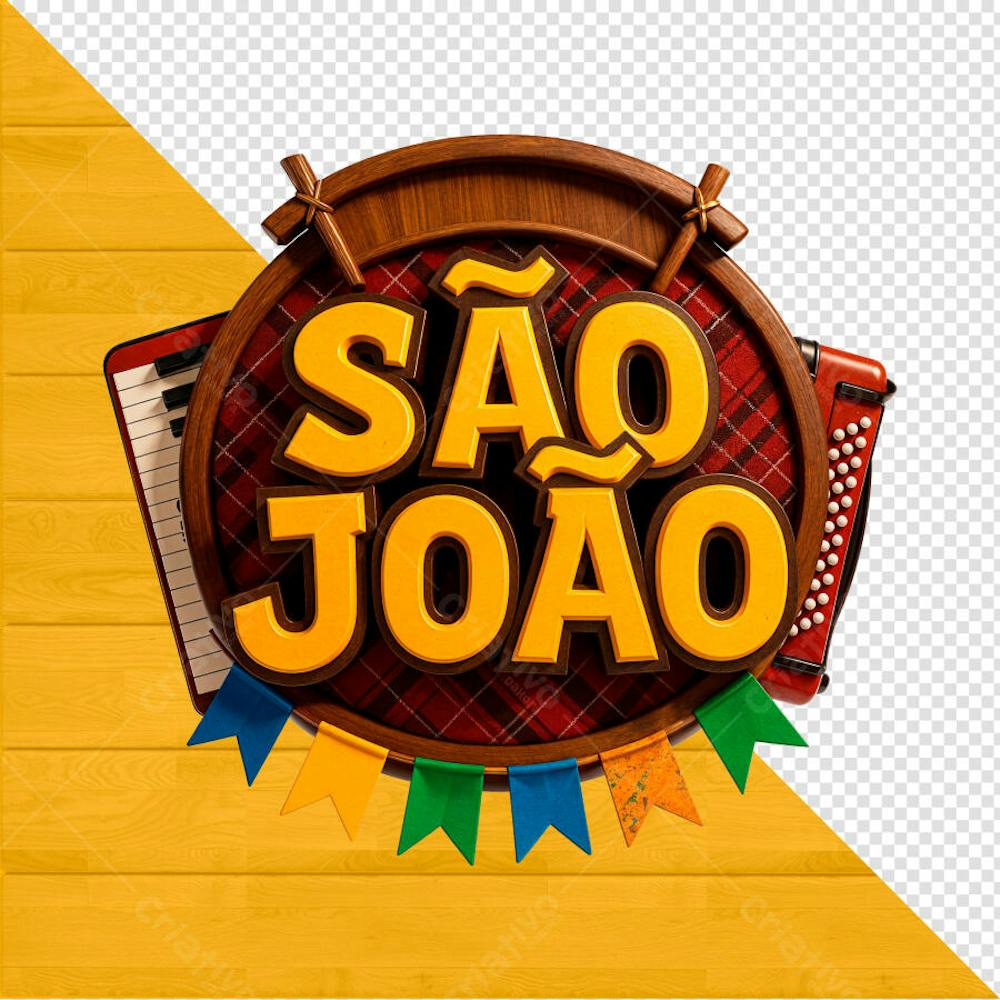 SELO 3D SÃO JOÃO SEM FUNDO PNG TRANSPARENTE 04