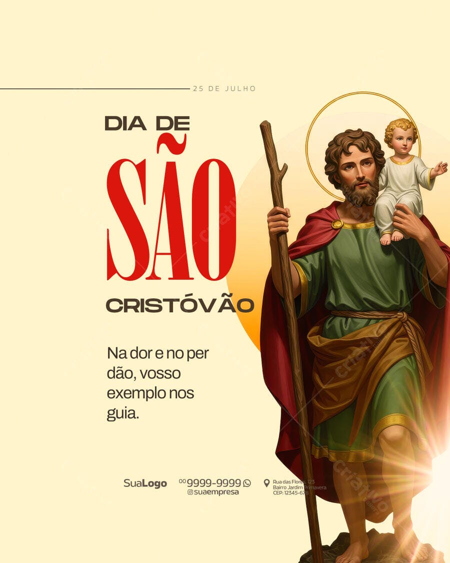 Flyer Dia de São Cristóvão PSD Editável