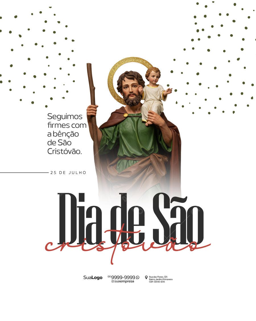 Flyer Dia de São Cristóvão 25 de Julho PSD Editável