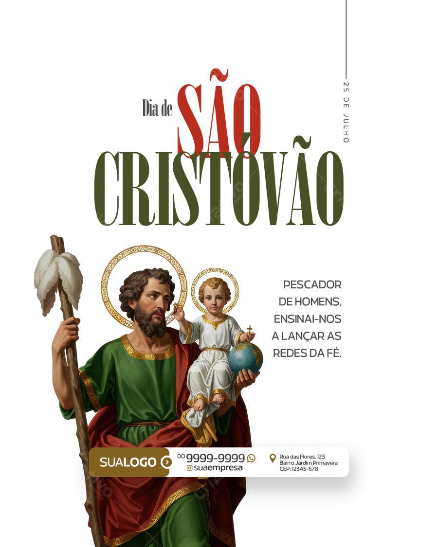 Imagem Dia de São Cristóvão PSD Editável