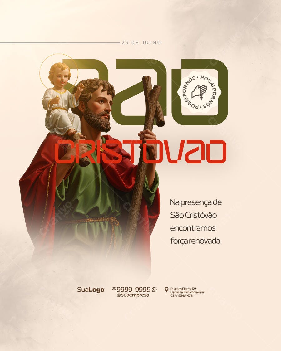 Flyer Dia de São Cristóvão PSD Editável