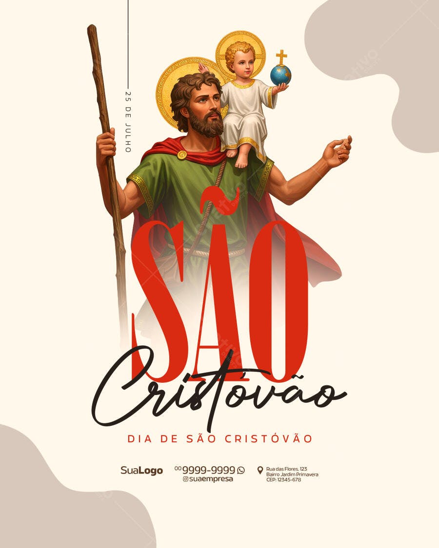 Flyer Dia de São Cristóvão PSD Editável